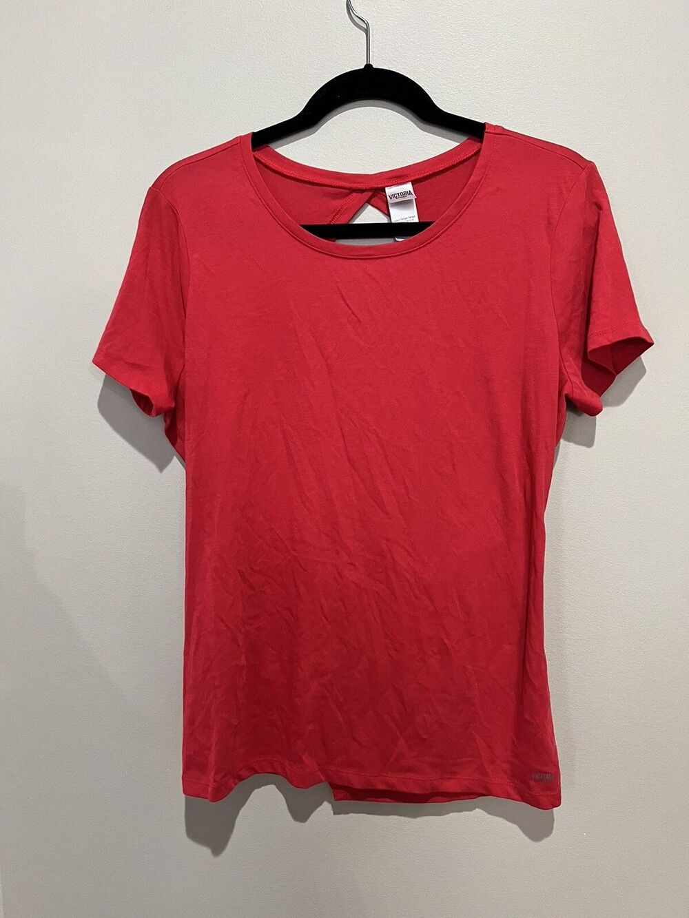 Victoria's Secret Sport Red Short Sleeve Wrap Back T-Shirt Large